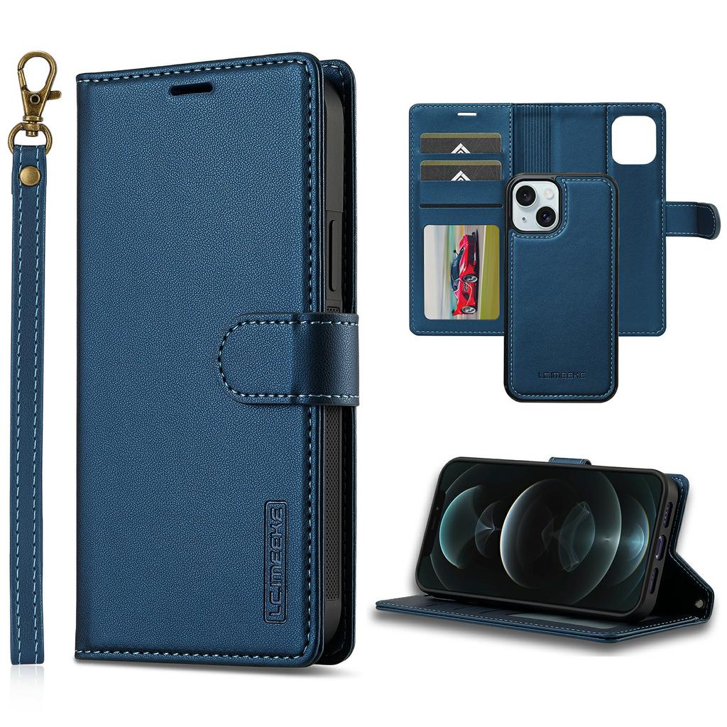 LC.IMEEKE L2 Series for iPhone 14/13 Case PU Leather Wallet Detachable Magnetic Phone Cover
