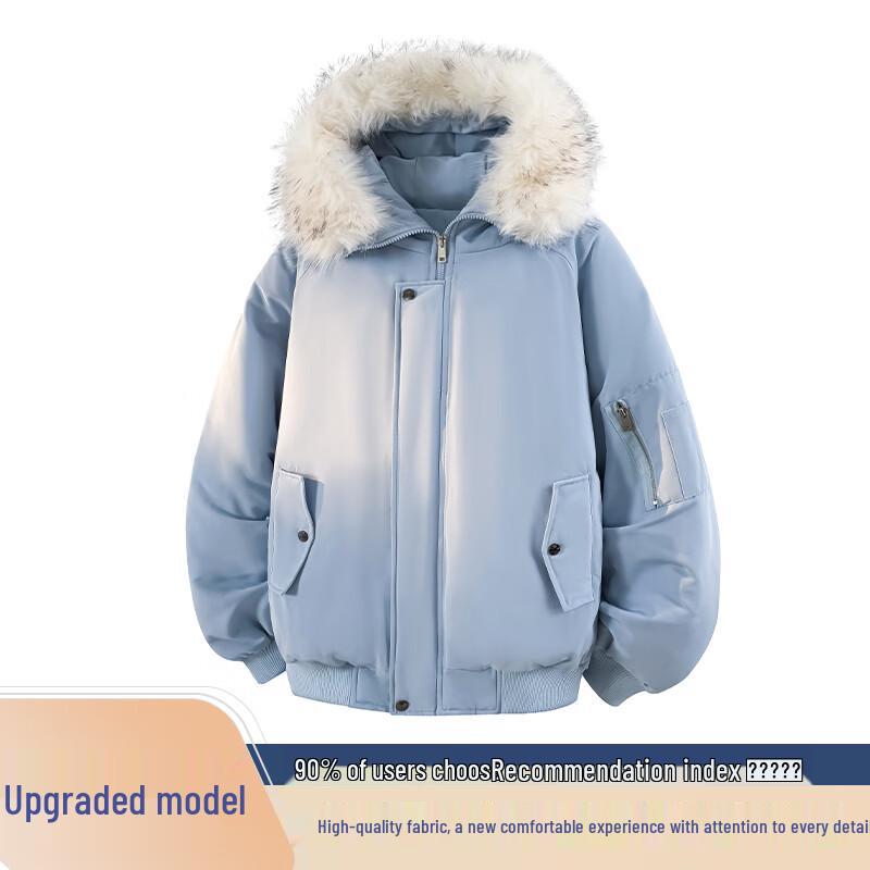 VUUG Men's American Style Faux Fur Hooded Thick Padded Jacket