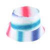 Gradient Tie-Dye Wide Brim Fisherman Hat Unisex Cotton Blend Bucket Cap