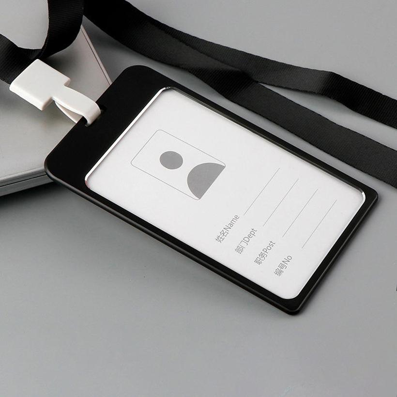 Work Badge Holder Removable Lanyard Multi-Purpose Vertical ID Card Holder Protector Case with Clear Window
