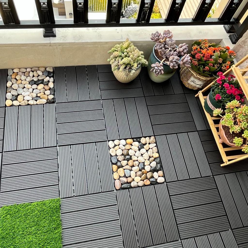 Außen-Holz-Kunststoff-Verbundstoff Terrassenbelag, Selbstverlegend & Korrosionsbeständig für Balkon- & Hofsanierung