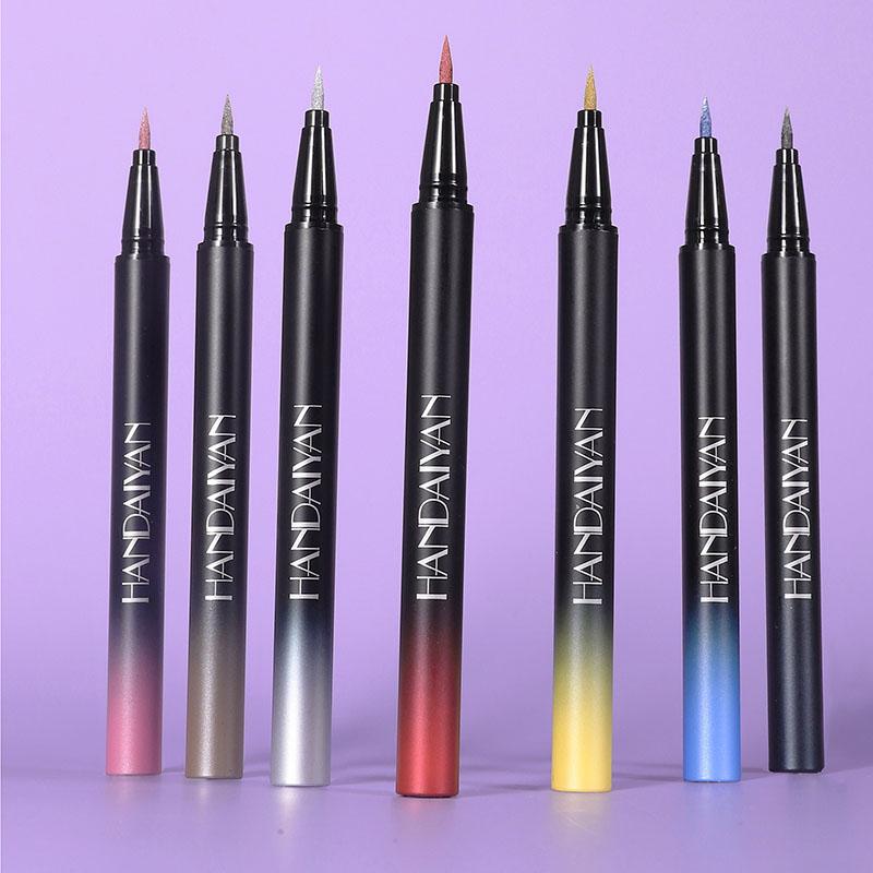 Farbiges flüssiges Eyeliner-Set, perlheller Lidschattenstift, wasserfest, schweißresistentes Augen-Makeup