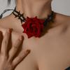 Collana Girocollo Gotica Rosa Rossa Spinosa Retro Fiore Corda Regolabile Collana Girocollo Per Halloween Cosplay Accessori per Feste