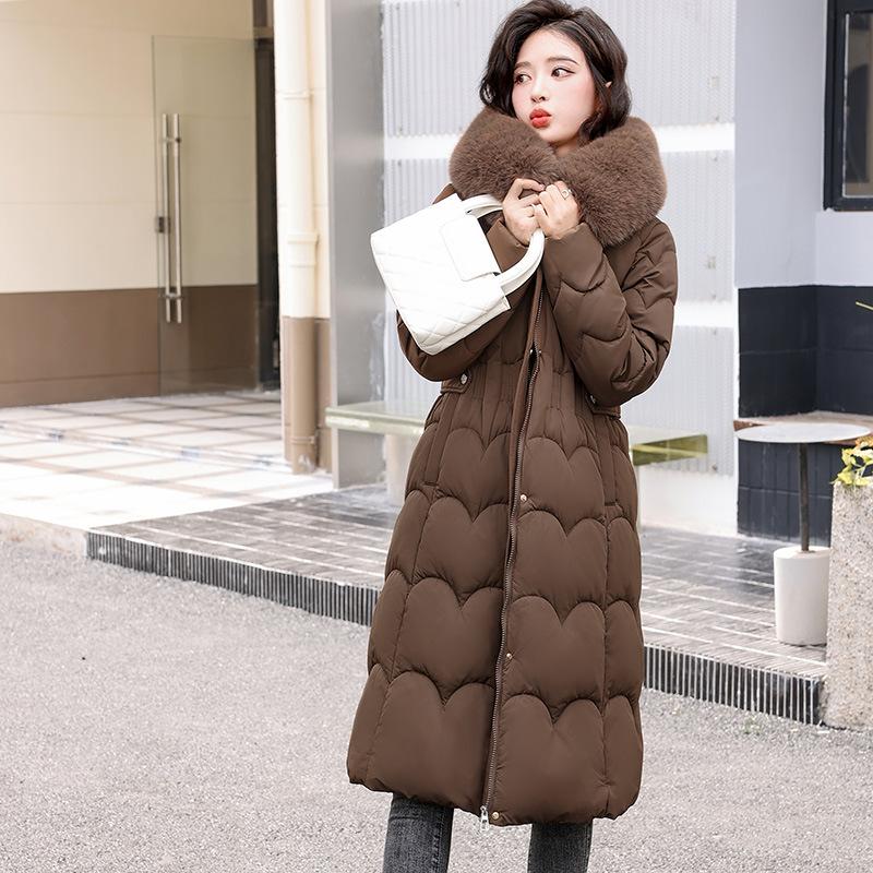 

одежда для худых женщин выше колена на зиму, приталенные и утепленные хлопковой подкладкой куртки, куртки с хлопковой подкладкой XXL-140-77.5 kg