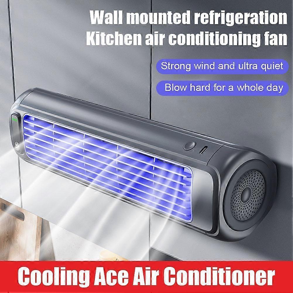 Wall Mounted Bladeless Cooling Fan 3 Speeds with Remote for Kitchen Home Office