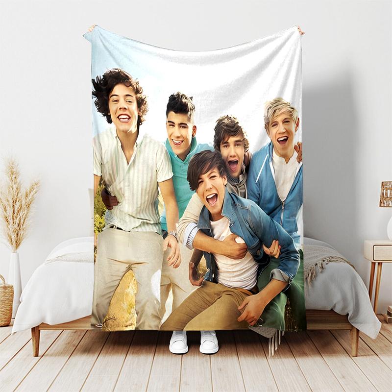 1pc Blanket One Direction Where We Are Now Print Design, Lightweight Blanket for Sofa, Bed- Soft &Warm, Gift for All Seasons Like Christmas, Halloween