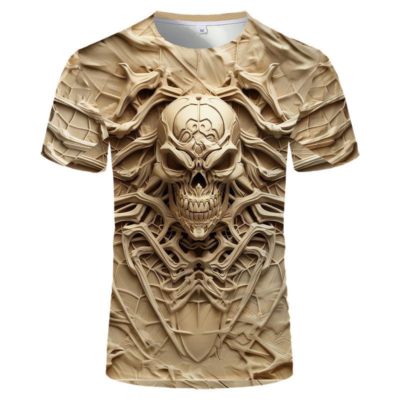 Fashion Men s Crew Neck Short Sleeve 3D Color Printed Crew Neck T-Shirt XS