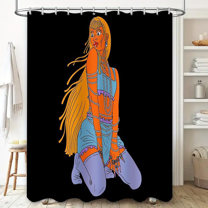 Trendy Shower Curtain Aesthetic Room Decor Grunge Wall Art E Girl Bedroom Decor Vaporwave Backdrop Gothic Home Decor Stylish Sho
