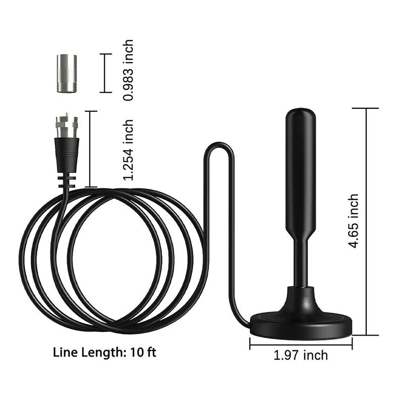 1 Stück Langstrecken-Signalempfänger-Verstärkerantenne für Digital-TV Innen Signalverstärker 720P 1080P Antenne mit Adapter