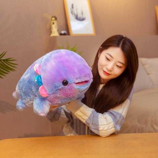 40/55cm Companion de pluș elegant din desene animate, pernă adorabilă, păpușă salamanderă, animal din desene animate, păpușă Axolotl de pluș