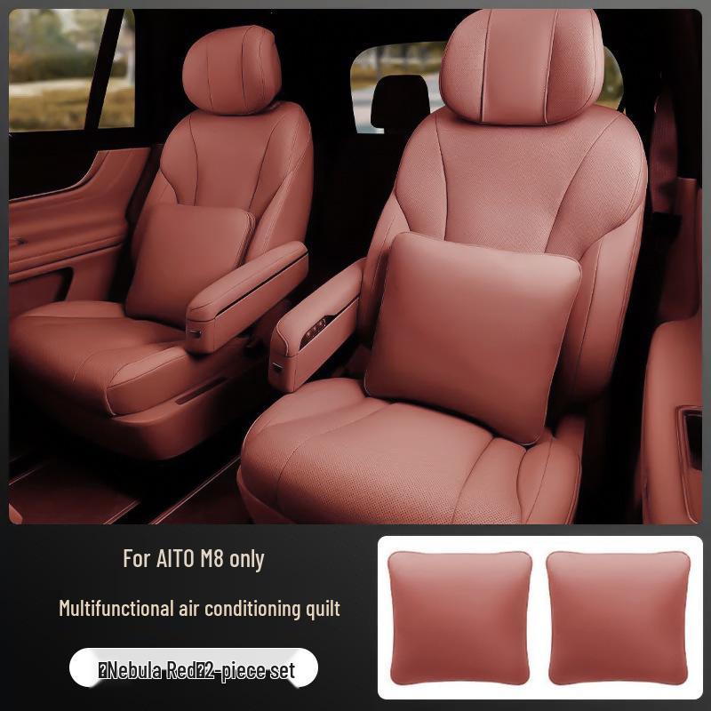 AITO M8 Pillow & Quilt Combo: Dual-Use Car Lumbar Support & Interior Decor Accessory