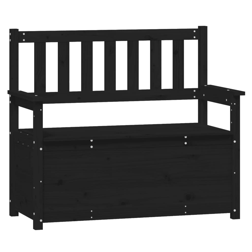Vidaxl Bench, Black, 112.5X51.5X96.5 Cm, Solid Pine Wood