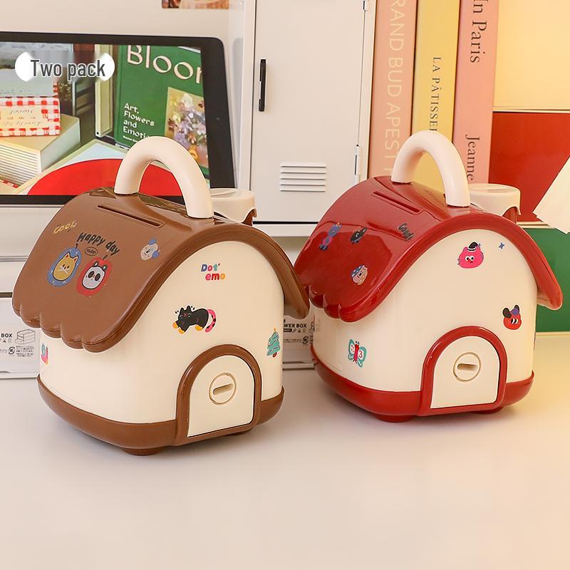 Salvadanaio a forma di casetta carina per bambini con lucchetto - Regalo per il Ritorno a Scuola per Risparmio per Ragazze