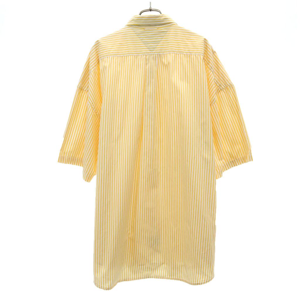 Tommy Hilfiger 90s Old Flag Tag Striped Pattern Short Sleeve Button Down Shirt Men's Used