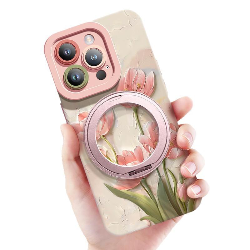 Applicable To iPhone16promax Mobile Phone Case MagSafe Magnetic Suction New Apple 15plus Silicone Bracket Case