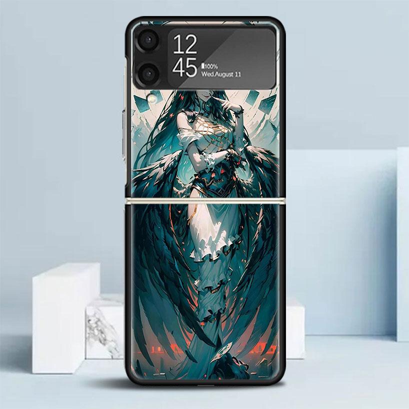 Albedo Overlord Anime Phone Case For Samsung Galaxy Z Flip7 Flip6 5G Flip5 Flip4 Flip3 ZFlip 7 6 3 4 5 Shockproof Back Cover Gal