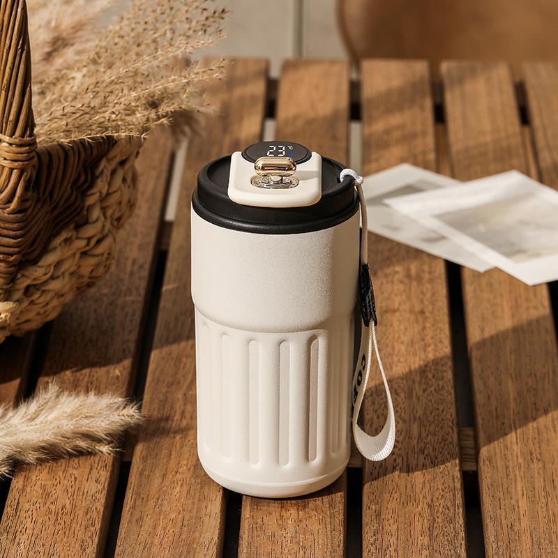 New lily of the valley 316 stainless steel coffee cup ceramic liner thermos cup large capacity high-value gift water cup