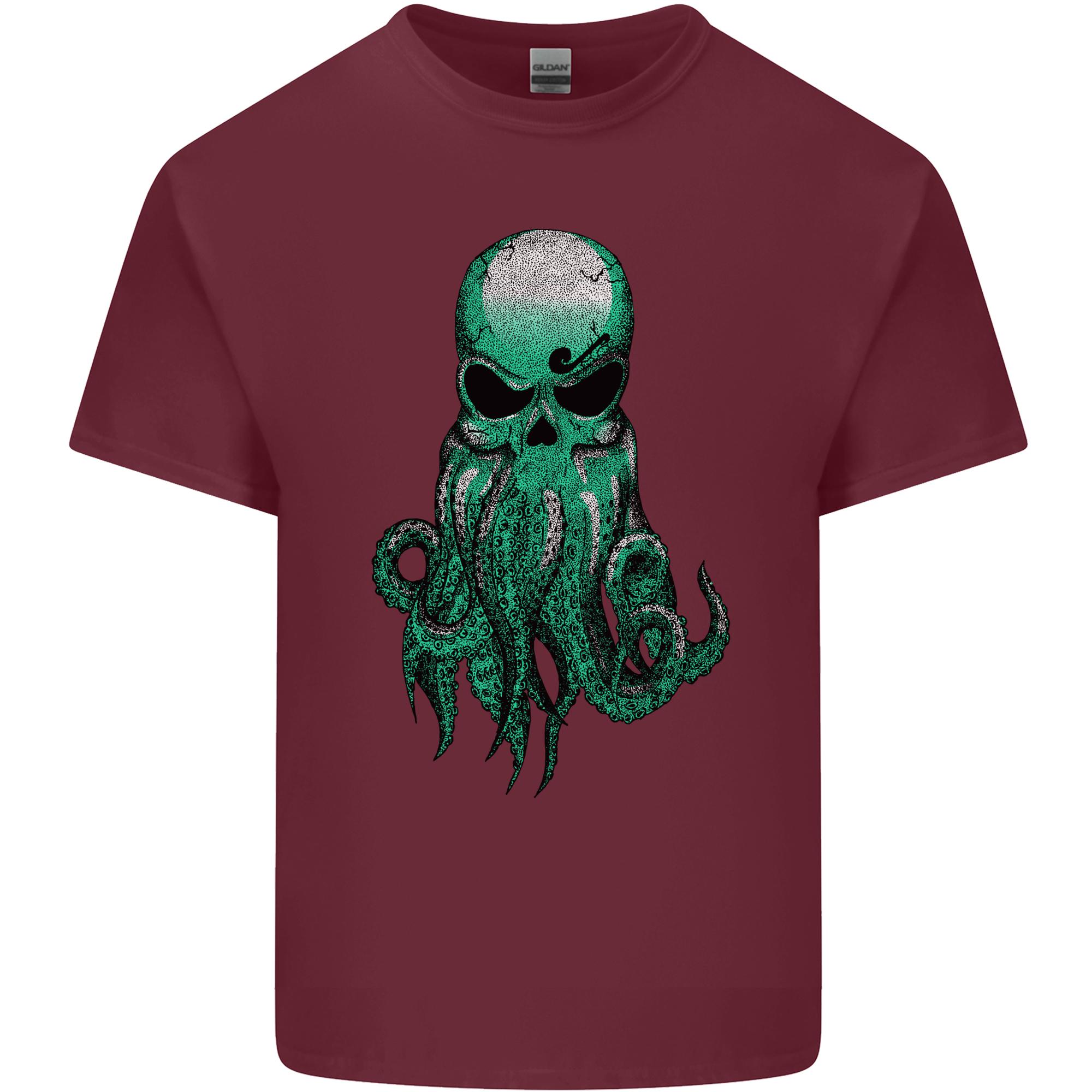 Cthulhu Green Kraken Octopus Skull Unisexs Light Cotton TShirt S