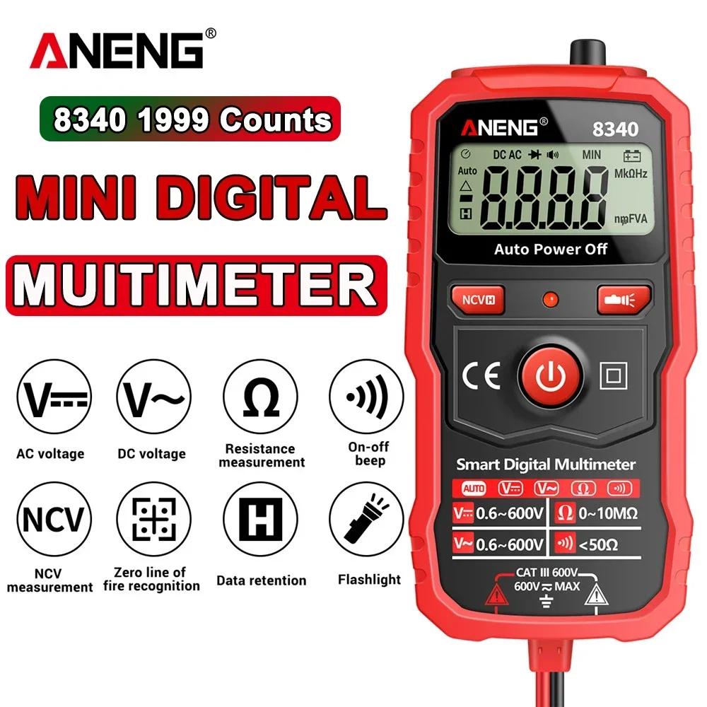 Portable ANENG 8340 Digital Multimeter Anti-Burn Tester 1999 Counts Intelligent AC/DC Voltage Voltmeter Ohm Meter Resistance NCV High precision tools