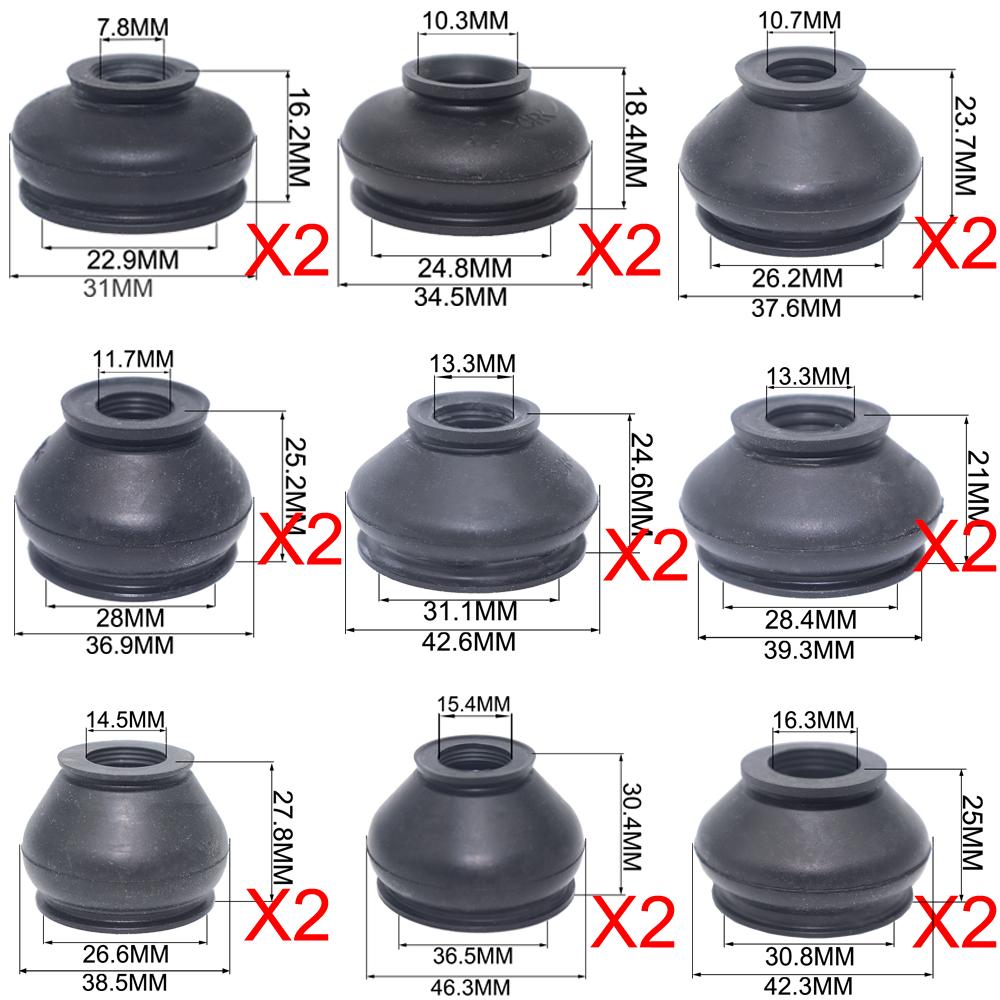 15SizeX2 Ball Joint Boot with Fasten Cable Tie Wrap Glove Suspension Steering Dust Cover Track End Rod Linkage Joints Boots Replacement