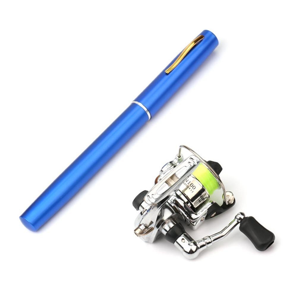 Collapsible Fishing Pole Kit Pen Shape Fishing Rod Set Fishing Reel Combo Saltwater Fishing