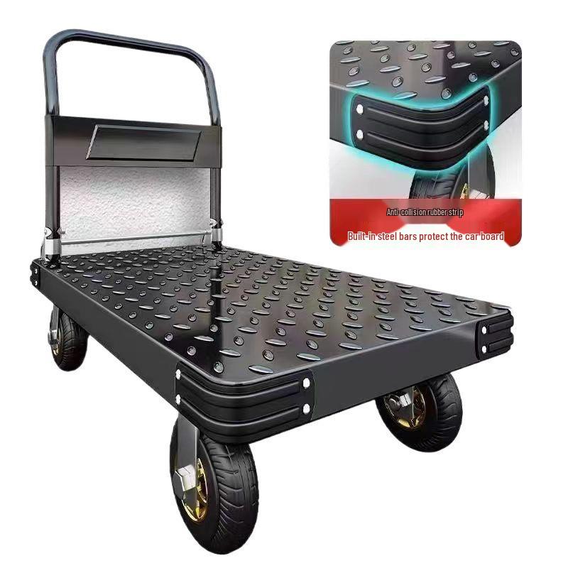 Silent Steel Plate Folding Hand Truck Portable Flatbed Trolley