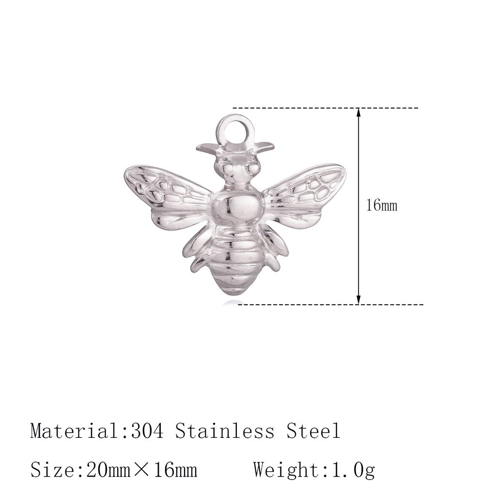 3Pcs Bee/Violin/Coconut Palm/Hearts Charms Stainless Steel Necklaces Bracelet Pendants Handmade Craft DIY Jewelry Making Finding