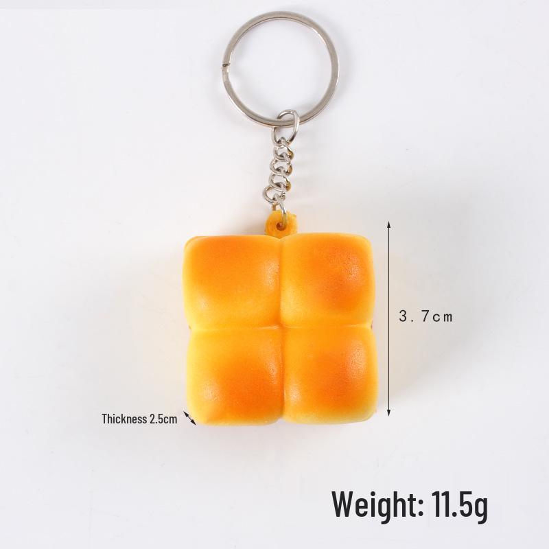 Mini Bread Keychain: Croissant & Pineapple Bun Squeeze Toy