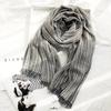 New 190*80cm Artistic Style Striped Cotton Linen Scarf Shawl Men's and Women's Same Style Mori Foulard En Mousseline Scarves