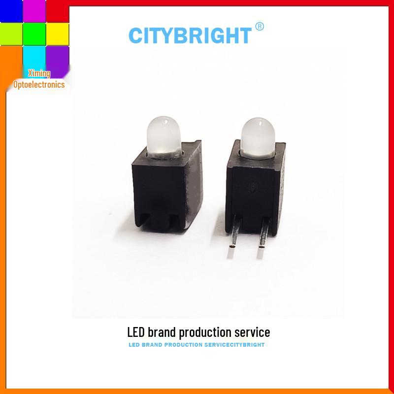 3mm Frosted White LED Bead with Centered Single-Hole Standoff Base