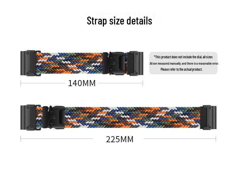 61S Elastic Paracord Watch Band for Garmin Fenix 8, 7X Pro, 955, 965