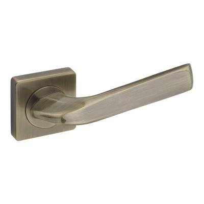 DH87 Door Handle, Erba, Basic Line, Square Plate, Antique Gold