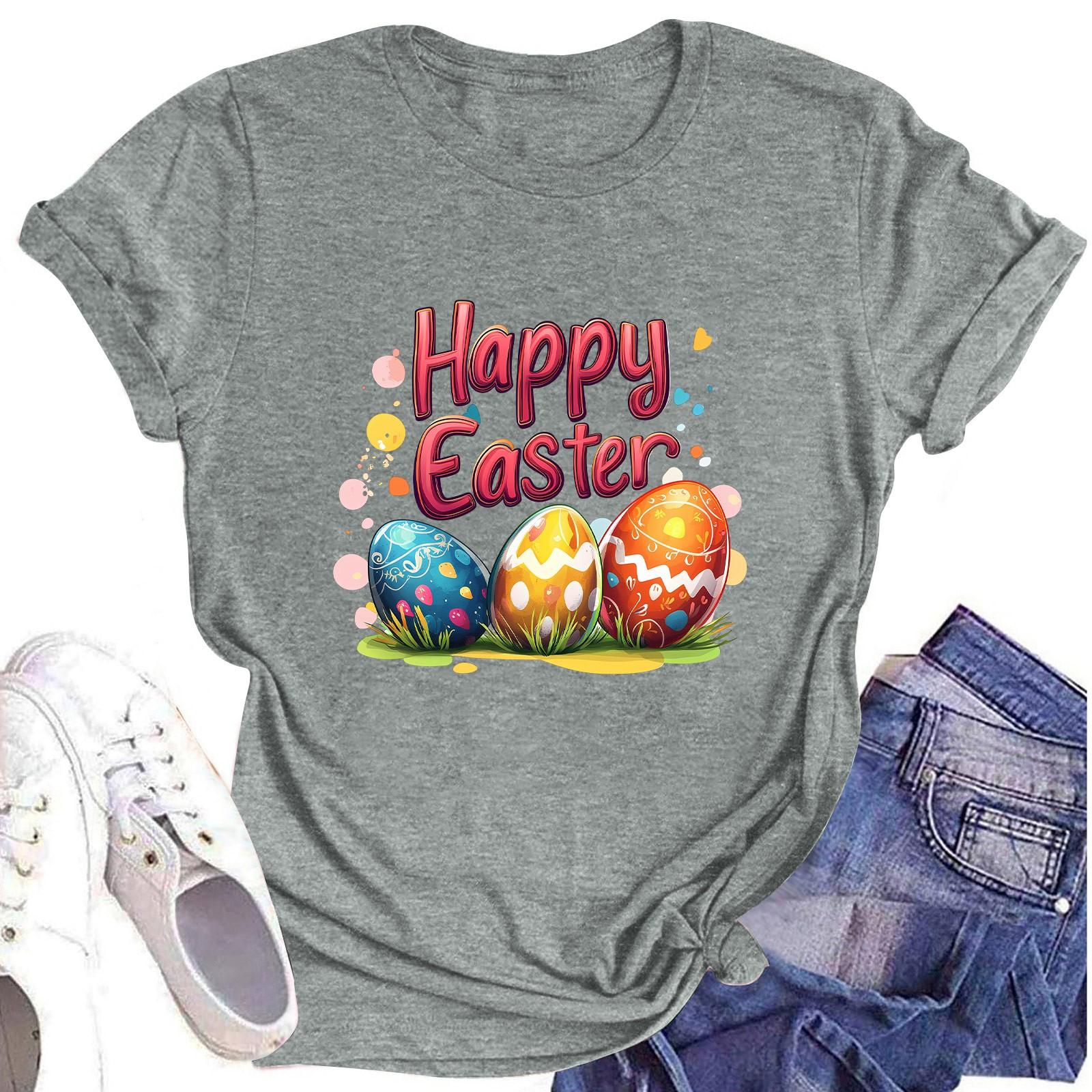 

Жіночий топ з круглим вирізом, повсякденний принт, футболка з короткими рукавами S