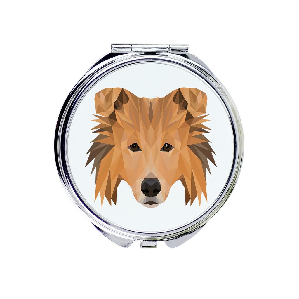 Owczarek Szkocki Długowłosy, Collie Rough -Lusterko Ze Zdjęciem I Napisem Geometryczne Marki Art-Dog