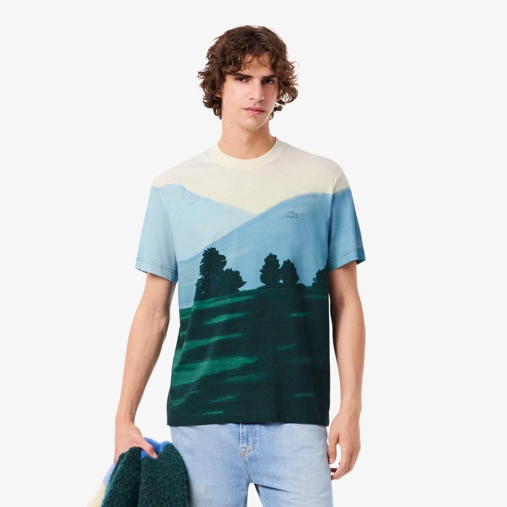 Lacoste Men's Holiday All-Over Jacquard Short-Sleeve T-Shirt TH5896-55N9IX