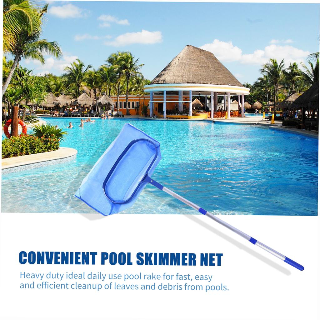 Pool-Skimmer-Netz mit Teleskopstange, Laubharke, Schwimmbad-Teiche, schnelles Reinigungswerkzeug mit