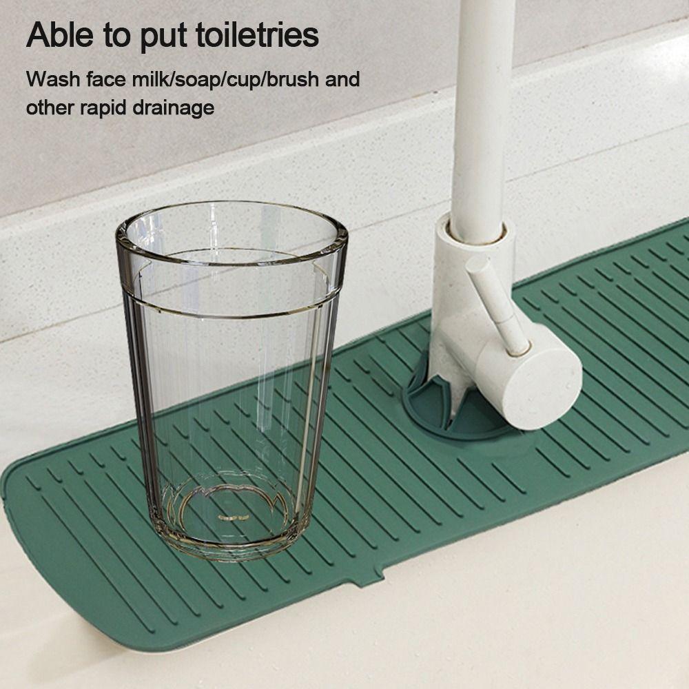 Useful Water Catcher Bathroom Sink Splash Guard Faucet Mat Countertop Protector Draining Pad
