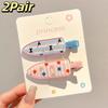 2pair Acrylic Hairpin Plaid Side Bang Hair Pins New Duckbill Barrettes  for Women Girls