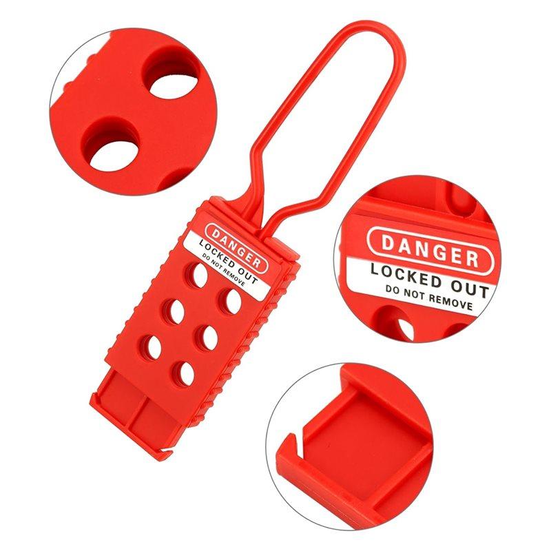 ABBP-6Pcs Industrial Safety Lockout Tag Hasps Nylon Padlock Hasps With 6 Hole Interlock For Equipment Maintenance