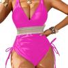1011 Solid Color Bikini European and American Swimsuit Women's New Spot One-piece Bikini Multi-color Swimsuit