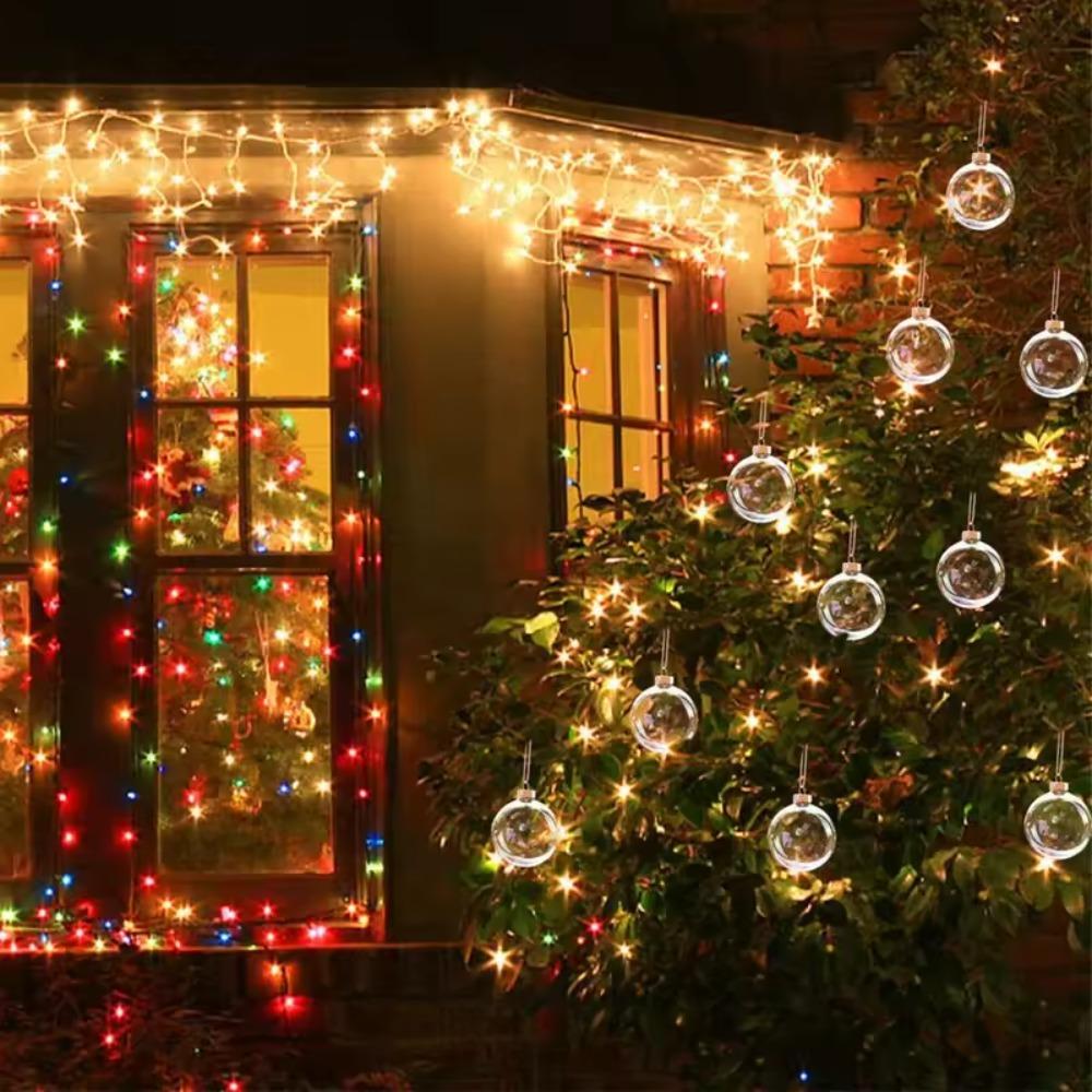 6Pcs Clear Iridescent Bubble Ball Pendant 10/8/6cm Xmas Tree Hanging Ball New Year