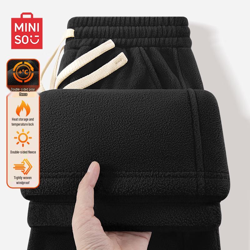 MINISO Men's Fleece-Lined Straight-Leg Casual Pants