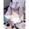 Womens Autumn Hooded Loose Pullover Knitwear Top Design Sweet Sweatshirts