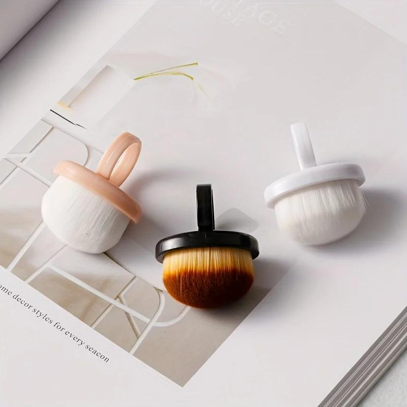 3Pcs Soft Nail Ring Brush with Short Handle, Ergonomic Soft Bristle Manicure Brush, Fragrance-Free Gentle Dust Debris Remover