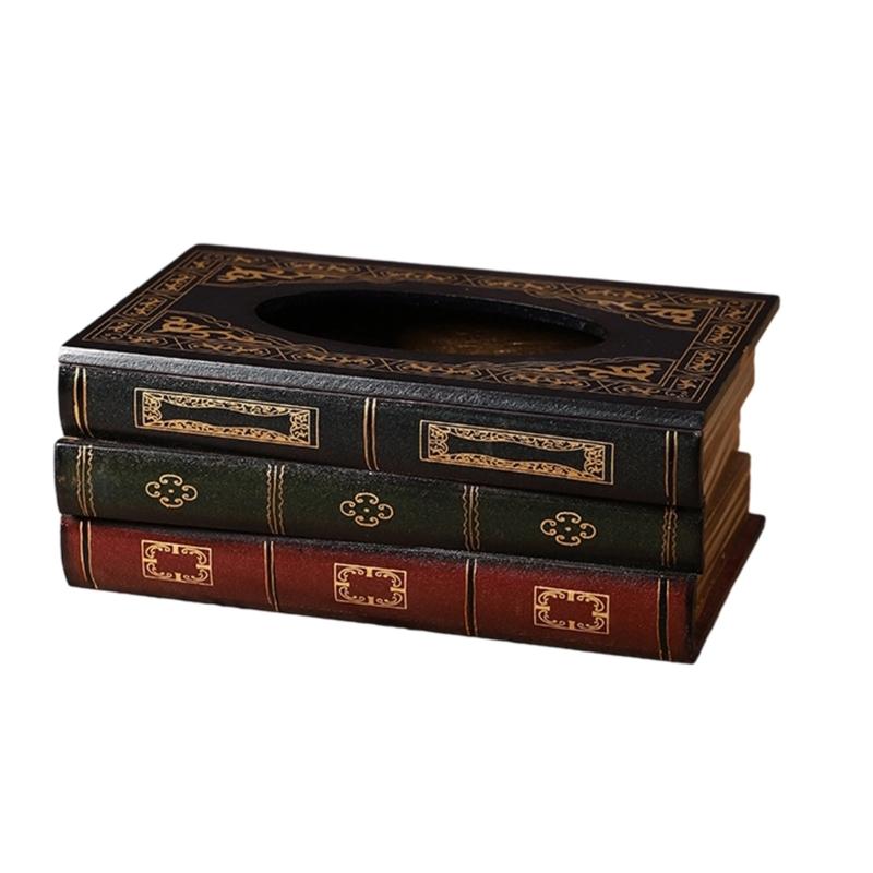 Wood Tissue Box Holder Retro American Styles Home Decoration Kitchen Countertop Organizers