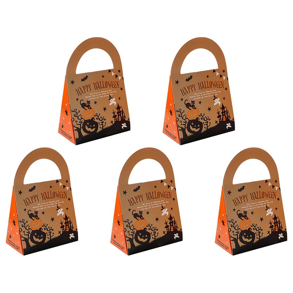 Halloween Candy Bag Party Gift 5pcs Non Woven Halloween Tote Gift Bag For Kids Trick Or Bag, Reusable Candy Bag, Halloween Party Supplies