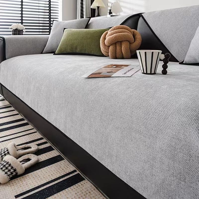 

Современный однотонный коврик для дивана с защитой от царапин от кошек, чехол для дивана из шенилла, противоскользящий, универсальный для всех сезонов, подушка для дивана, полотенце для спинки 90x210cm 1pcs