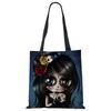 Unique Sugar Skull Print Tote Bags For Women Traveling Shoulder Bags Large Capacity Foldable Lady Printed Handbags CLE