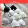 Set 6 Push-Up BHs ohne Bügel für Damen und junge Mädchen, drahtfrei und bequem, in Schwarz, Grau, Weiß und Grün