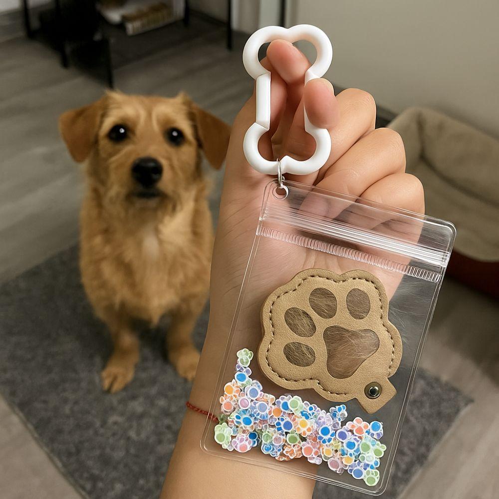 Handmade Cat Claw Keychain Creative Pet Hair Storage Bag Pets Hair Storage Keychain Couple